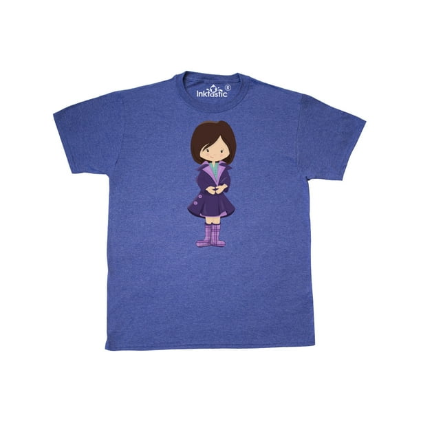 Brown Hair Purple Coat Boots Toddler T-Shirt inktastic Fashion Girl 